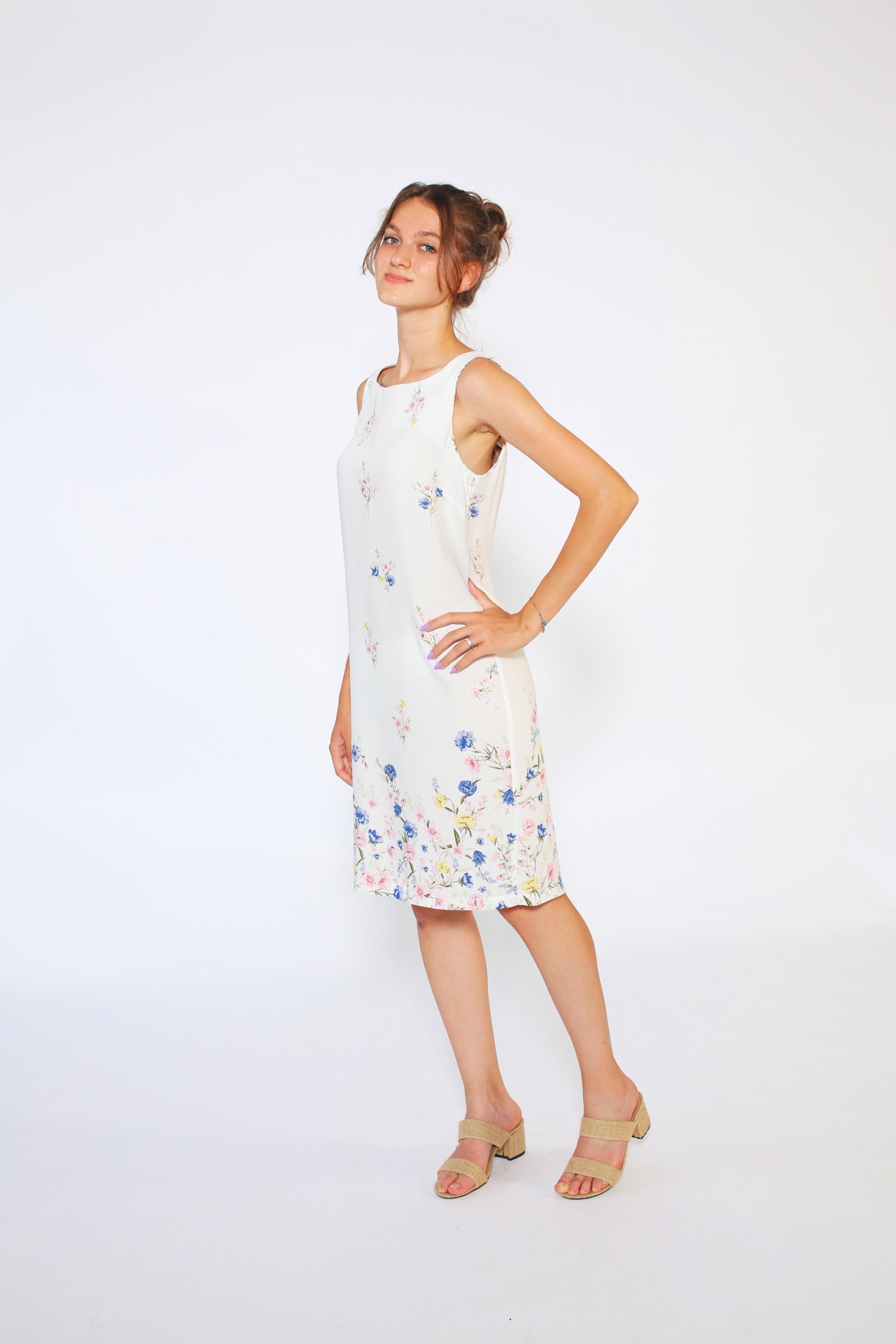 mavi çiçekli kalem elbise22