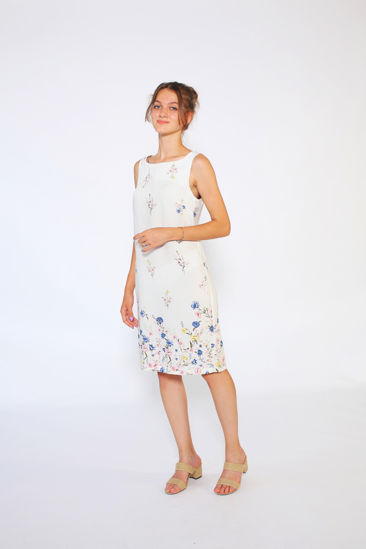 mavi çiçekli kalem elbise33